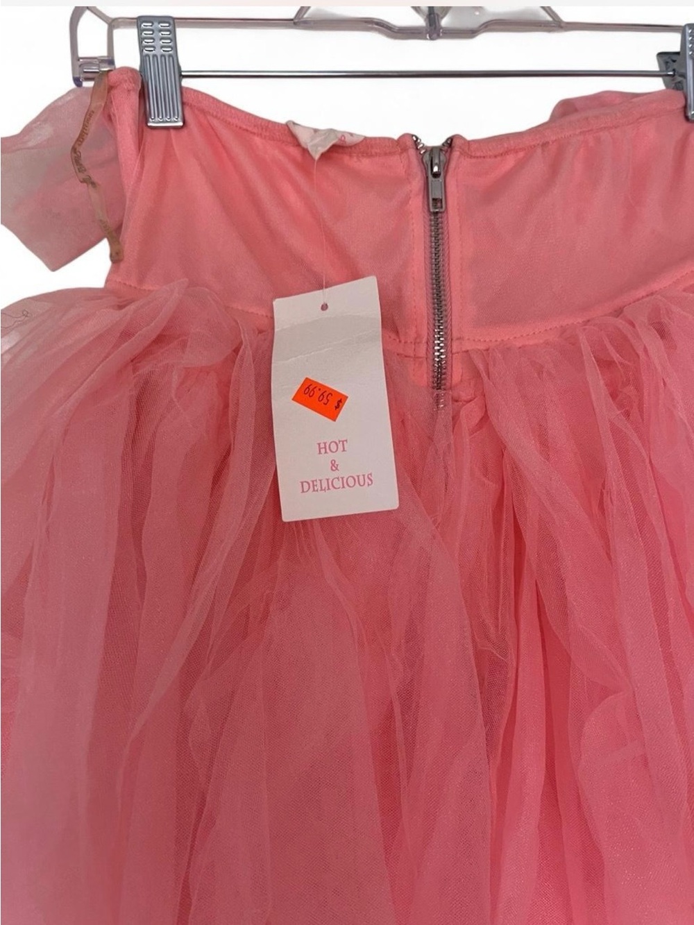 Coral Tulle Ruffle dress - Picture 2 of 3